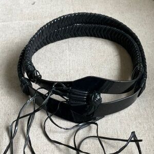 Malo black leather belt